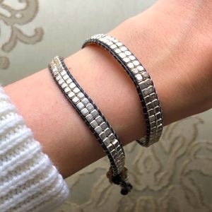 Stella & Dot silver cube wrap bracelet
